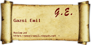 Gazsi Emil névjegykártya